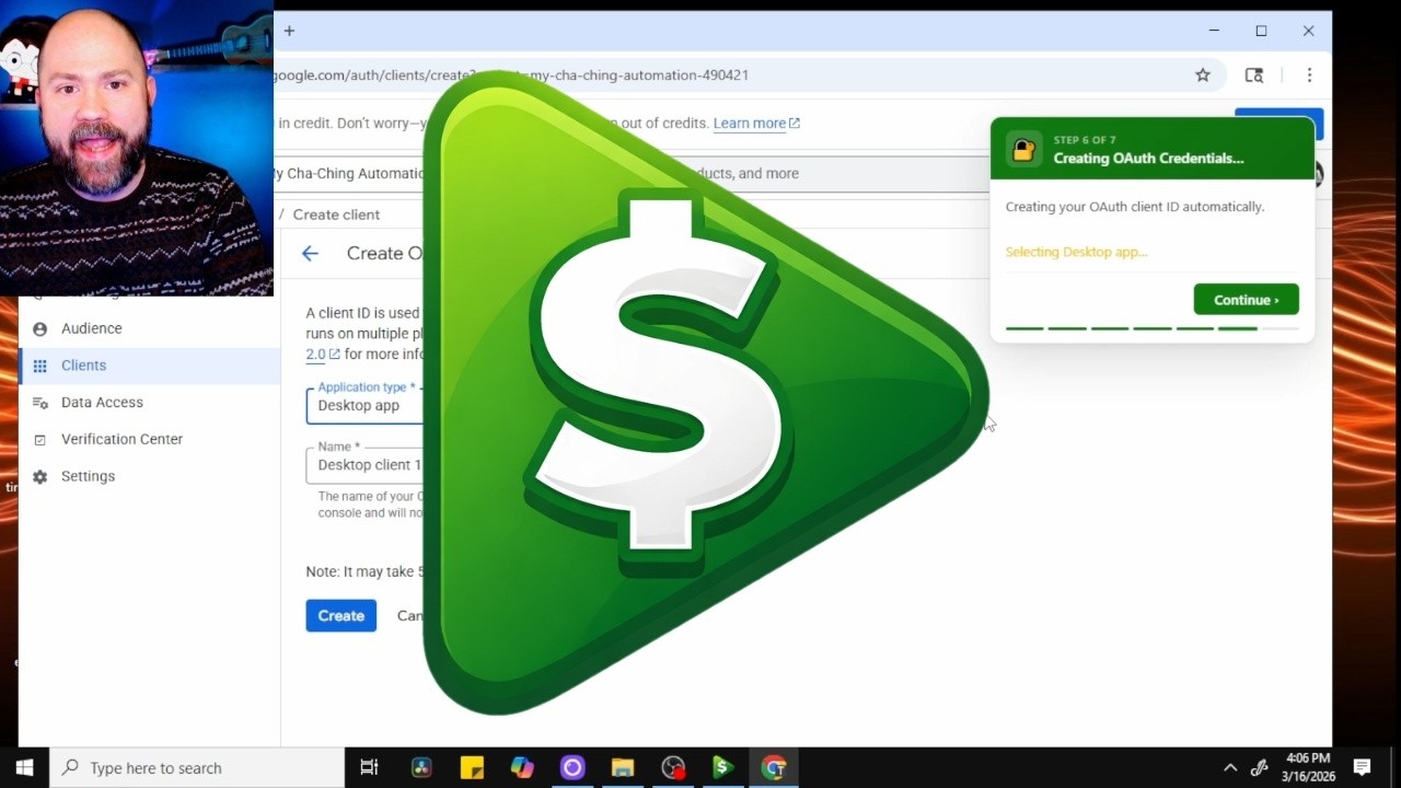 YouTube API Setup for Cha-Ching Automate